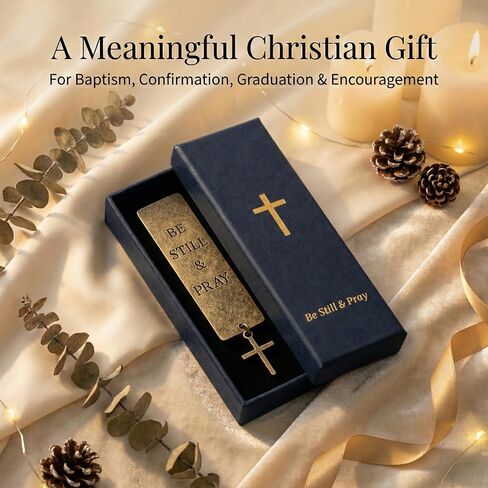 إشارة مرجعية للكتاب المقدس المسيحي - إشارة مرجعية للصلاة من معدن النحاس الصلب مع صليب - هدية الكتاب المقدس "كن ثابتًا وصلي" للنساء والرجال - دراسة الكتاب المقدس والقراءة التعبدية in Kuwait