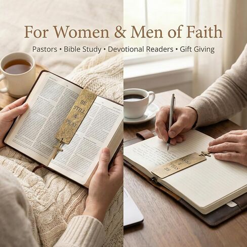 إشارة مرجعية للكتاب المقدس المسيحي - إشارة مرجعية للصلاة من معدن النحاس الصلب مع صليب - هدية الكتاب المقدس "كن ثابتًا وصلي" للنساء والرجال - دراسة الكتاب المقدس والقراءة التعبدية in Kuwait