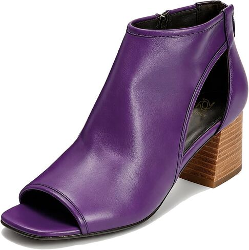 LEHOOR Women Chunky High Heel Booties Suede Open Toe Side Cut-Out Ankle Boots Back Zipper Matte 2" Block Stacked Heel Summer Casual Dress Heeled Ankle Sandal Booties Size 4-13 M US in Kuwait