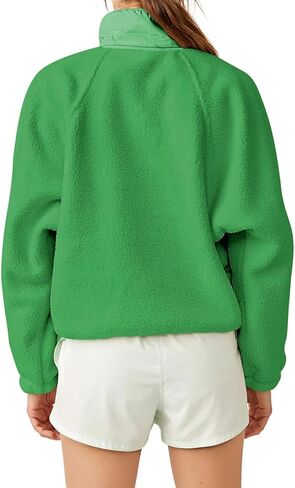 Aoang Womens Oversized Sherpa Jacket Fuzzy Fleece Teddy Coat with Pockets Colorblock S-XL in Saudi Arabia
