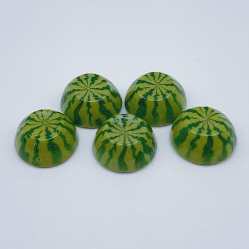 50PCS Mini Resin Watermelon Figures Artificial Small Watermelon Figures Fake Miniature Fruits Decor for Garden Kitchen Summer Party Accessories in Kuwait