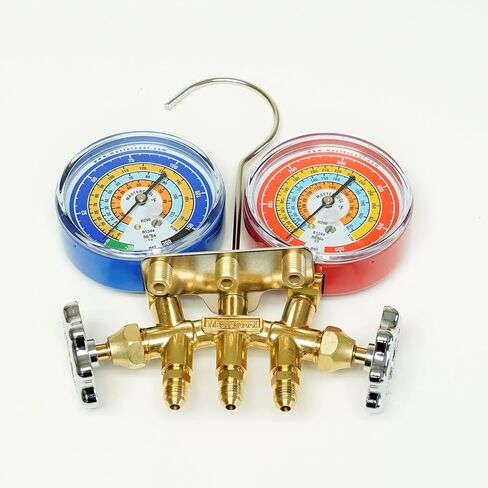 Mastercool 33518-TP Brass Charging Manifold with 18" Hoses R600a R290 R134a HVAC Refrigeration in Saudi Arabia
