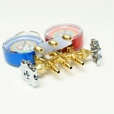 Mastercool 33518-TP Brass Charging Manifold with 18" Hoses R600a R290 R134a HVAC Refrigeration in Saudi Arabia