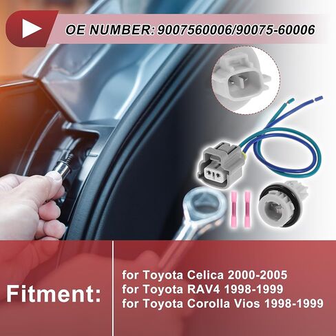 1 Set Front Turn Signal Light Socket Wiring for Toyota Celica 2000-2005 No.9007560006/90075-60006 Lamp Bulb Pigtail Connector Harness in Saudi Arabia