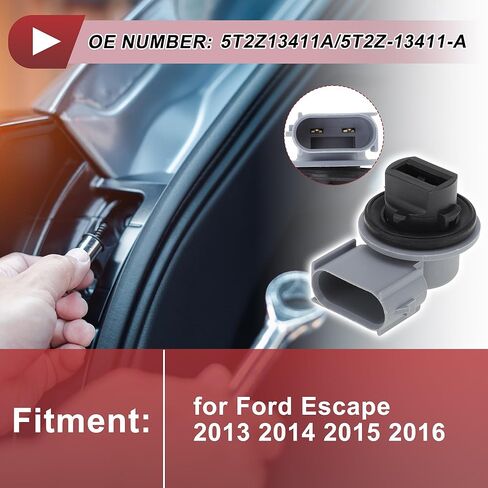 1 قطعة بدوره مصباح إشارة المقبس لفورد إسكيب 2013 2014 2015 2016 No.5T2Z13411A/5T2Z-13411-A المصباح الكهربي موصل 2 دبوس in Kuwait