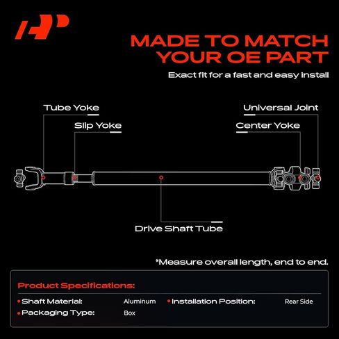 A-Premium Front Complete Drive Shaft Prop Shaft Driveshaft Assembly Compatible with Jeep JL Series Wrangler 2018-2024, JT Series Gladiator 2020-2023, Automatic Transmission in Saudi Arabia