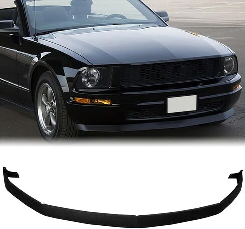 Front Bumper Lip Chin Spoiler, Compatible with 2005-2009 Ford Mustang V6 Only, CDC Style Flexible Polyurethane(PU) Front Lower Splitter Protector, Unpainted Black, 1 PC in Saudi Arabia