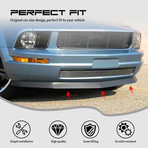 Front Bumper Lip Chin Spoiler, Compatible with 2005-2009 Ford Mustang V6 Only, CDC Style Flexible Polyurethane(PU) Front Lower Splitter Protector, Unpainted Black, 1 PC in Saudi Arabia