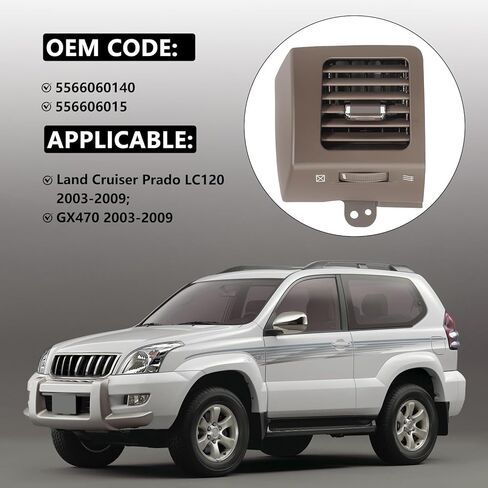 Dashboard Air Conditioning Vent Outlet 5566060140 Compatible with Land Cruiser Prado LC120 2003-2009 GX470 2003-2009 in Saudi Arabia