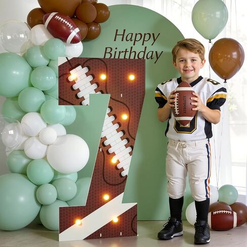 Football Birthday Party Decorations Marquee Numbers 3 Feet Tall Large Light up First 1st Sports Party Decor First Year Down Birthday Decorations for Boys Pre Cut Number 1 in Kuwait