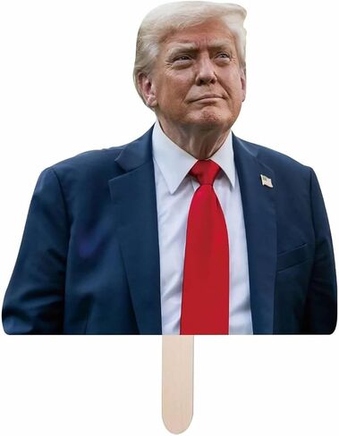 Donald Trump Big Head Cutout on a Stick – 12" Face Sign – Waterproof Cardboard Photo Prop – 1 Count in Kuwait