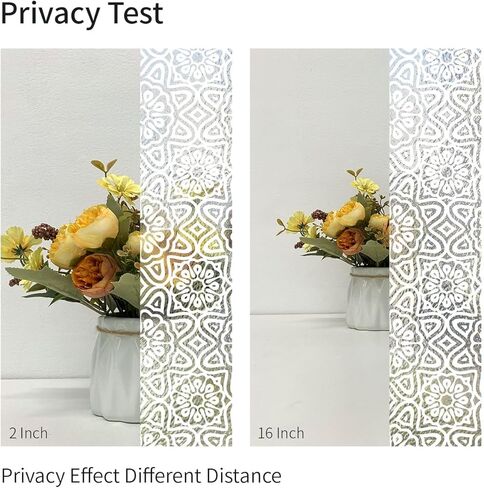 بلاط فيلم الخصوصية للنافذة المربعة بدون خياطة من funlife، حماية من الأشعة فوق البنفسجية، أغطية لاصقة زجاجية غير شفافة قابلة للإزالة على الوجهين للمكتب المنزلي، 11.02 بوصة × 11.02 بوصة، 12 قطعة ماندالا بيضاء صغيرة in Kuwait