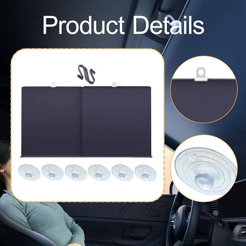 Automatic Retractable Car Sunshade - Retractable Sun Shade for Car Windshield, UV & Heat Protection, Foldable (1Set) in Saudi Arabia