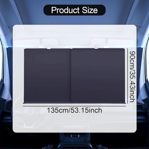Automatic Retractable Car Sunshade - Retractable Sun Shade for Car Windshield, UV & Heat Protection, Foldable (1Set) in Saudi Arabia