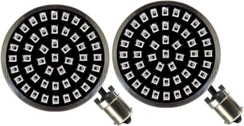 Eagle Lights 8748TS-1156R-G2B Midnight Edition 2 بوصة خلفي أحمر LED إشارات الانعطاف متوافقة مع دراجات Harley Davidson النارية - قاعدة 1156 in Saudi Arabia