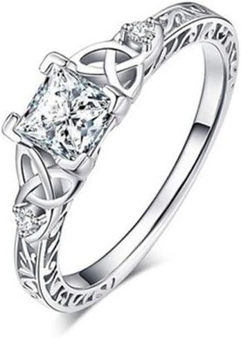 Diamond Ring Christmas Jewelry Wedding Exquisite Simplicity Women Silver,Alloy(8#) in Saudi Arabia