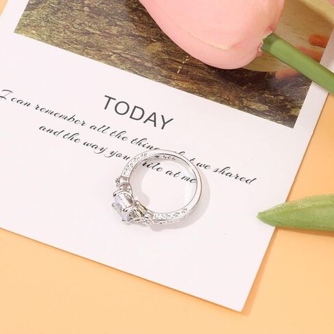 Diamond Ring Christmas Jewelry Wedding Exquisite Simplicity Women Silver,Alloy(8#) in Saudi Arabia