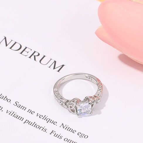 Diamond Ring Christmas Jewelry Wedding Exquisite Simplicity Women Silver,Alloy(8#) in Saudi Arabia