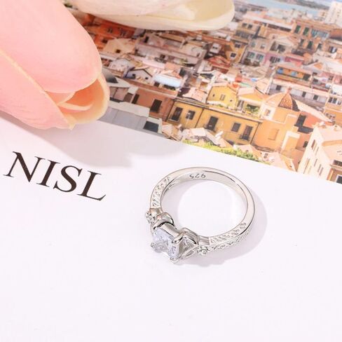 Diamond Ring Christmas Jewelry Wedding Exquisite Simplicity Women Silver,Alloy(8#) in Saudi Arabia