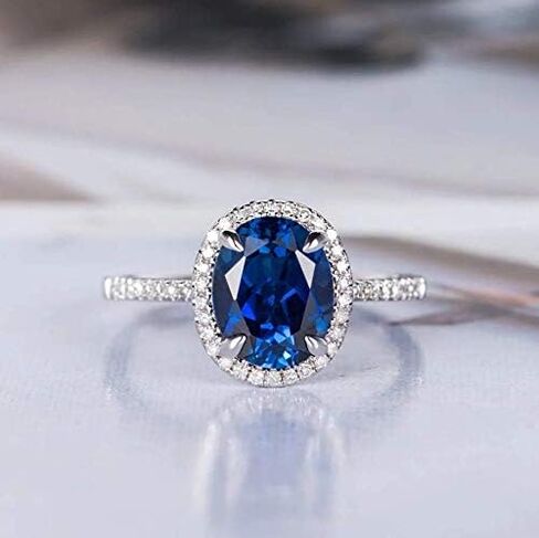 Jewelry Women Fashion London Blue Topaz Gemstone 925 Sterling Silver Ring Wedding Gifts Bridal Jewelry Size 6-10 in Saudi Arabia