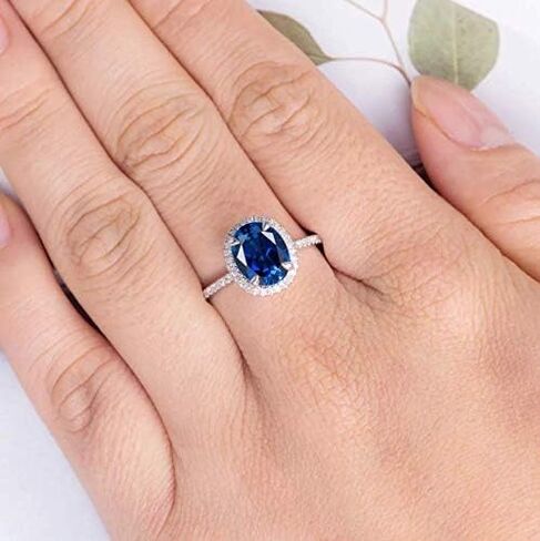 Jewelry Women Fashion London Blue Topaz Gemstone 925 Sterling Silver Ring Wedding Gifts Bridal Jewelry Size 6-10 in Saudi Arabia