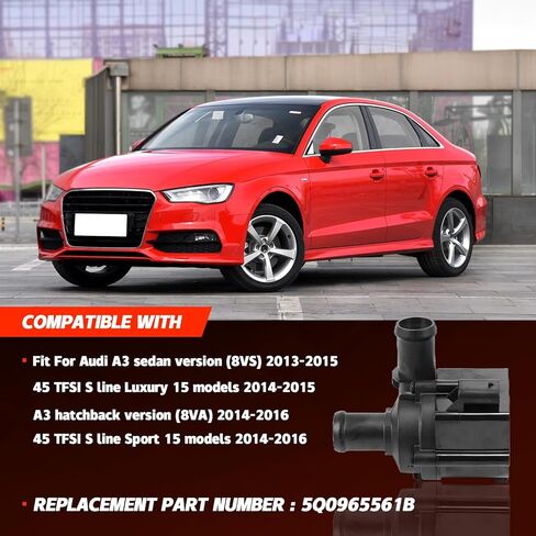 مضخة مياه كهربائية مساعدة لأودي A2-A7 Q2-Q6 Quattro TT/TT Quattro/TTS Volkswagen Skoda بدون قوس 5Q0121599AD 5Q0965561B in Kuwait