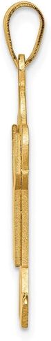 Solid 14K Yellow Gold Solid Satin Engravable Boy Jumping Charm (0.79 x 1.18 Inches) in Saudi Arabia