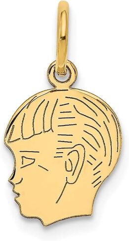 Solid 14K Yellow Gold Boy Head Charm in Saudi Arabia
