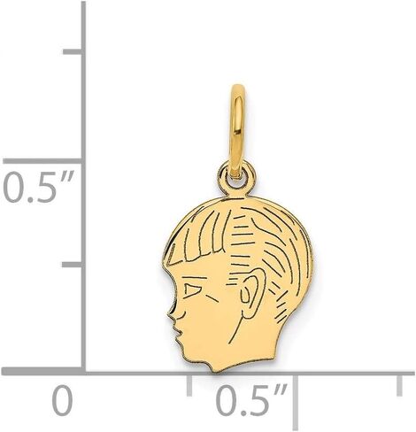 Solid 14K Yellow Gold Boy Head Charm in Saudi Arabia