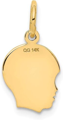 Solid 14K Yellow Gold Boy Head Charm in Saudi Arabia