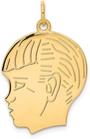 14K Yellow Gold Boy Head Charm in Saudi Arabia
