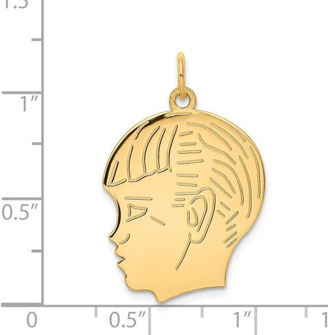 14K Yellow Gold Boy Head Charm in Saudi Arabia