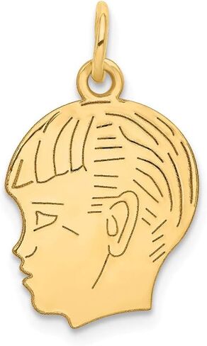 Solid 14K Yellow Gold Boy Head Charm in Saudi Arabia