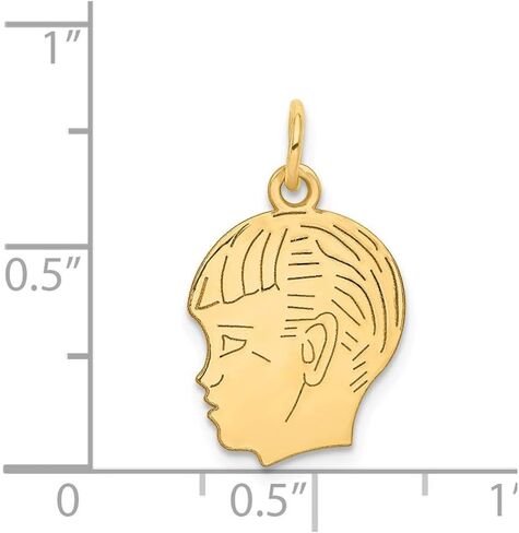 Solid 14K Yellow Gold Boy Head Charm in Saudi Arabia