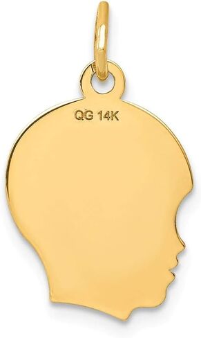 Solid 14K Yellow Gold Boy Head Charm in Saudi Arabia