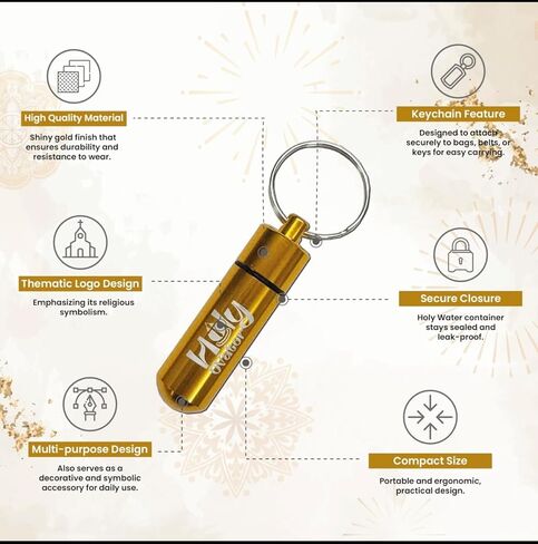 1 oz Metal Holy Water Flask - Catholic Travel Holy Water Container - Gift for Baptism, Geocache Bottle in Saudi Arabia