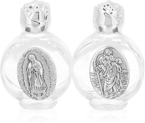NOLITOY 2pcs Small Glass Holy Water Bottles for Baptism: Metal Vials Random Patterns Travel Containers for Weddings Religious Ceremonies in Saudi Arabia