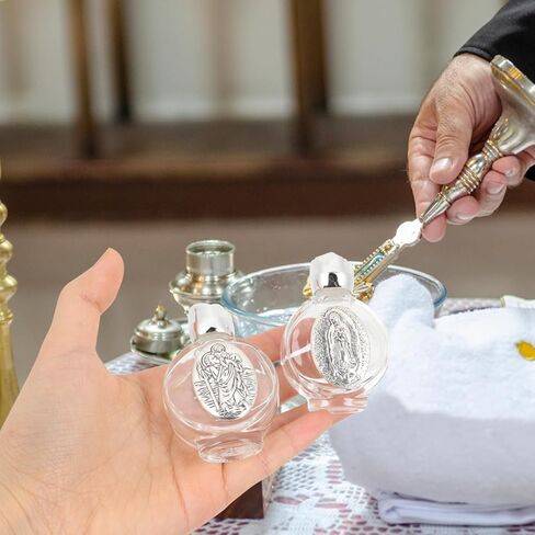 NOLITOY 2pcs Small Glass Holy Water Bottles for Baptism: Metal Vials Random Patterns Travel Containers for Weddings Religious Ceremonies in Saudi Arabia