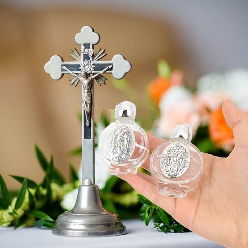 NOLITOY 2pcs Small Glass Holy Water Bottles for Baptism: Metal Vials Random Patterns Travel Containers for Weddings Religious Ceremonies in Saudi Arabia