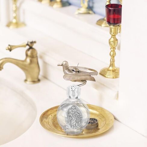 NOLITOY 2pcs Small Glass Holy Water Bottles for Baptism: Metal Vials Random Patterns Travel Containers for Weddings Religious Ceremonies in Saudi Arabia