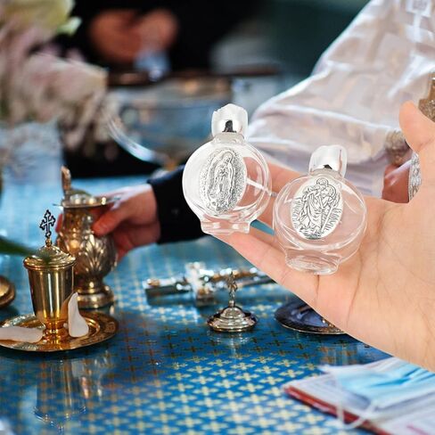 NOLITOY 2pcs Small Glass Holy Water Bottles for Baptism: Metal Vials Random Patterns Travel Containers for Weddings Religious Ceremonies in Saudi Arabia