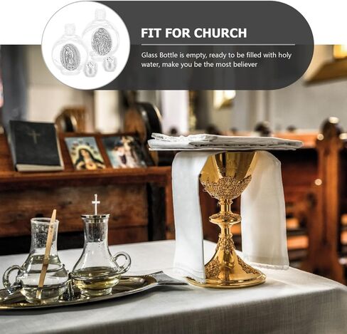 NOLITOY 2pcs Small Glass Holy Water Bottles for Baptism: Metal Vials Random Patterns Travel Containers for Weddings Religious Ceremonies in Saudi Arabia