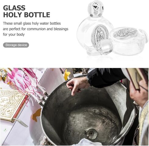 NOLITOY 2pcs Small Glass Holy Water Bottles for Baptism: Metal Vials Random Patterns Travel Containers for Weddings Religious Ceremonies in Saudi Arabia