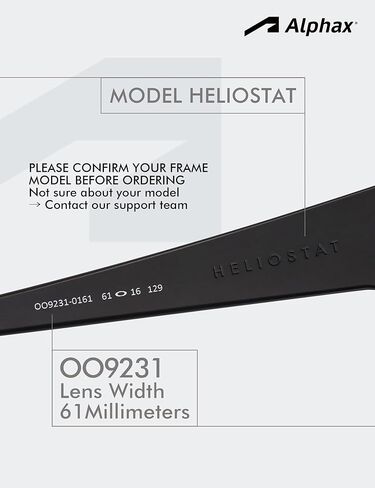عدسات بديلة مستقطبة عاكسة باللون الأزرق الجليدي من Alphax لنظارات Oakley Heliostat OO9231 الشمسية in Kuwait