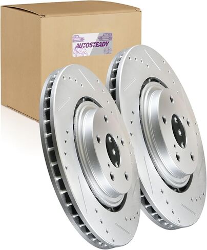 Front Brake Rotors Replacement for Toyota Highlander Sienna 2008 2009 2010 2011 2012 2013 2014 2015 2016 2017 2018 2019, Lexus NX200t NX300h NX300 RX350 Brakes, Drilled Slotted Front 12.91" in Saudi Arabia