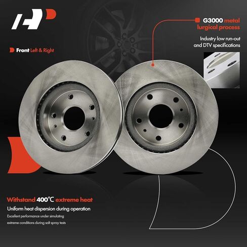 A-Premium 11.02 inch (279.8mm) Front Vented Disc Brake Rotors Compatible with Select Suzuki Models - SX4 2007-2013, SX4 Crossover 2012, 2-PC Set in Saudi Arabia