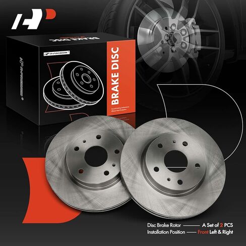 A-Premium 11.02 inch (279.8mm) Front Vented Disc Brake Rotors Compatible with Select Suzuki Models - SX4 2007-2013, SX4 Crossover 2012, 2-PC Set in Saudi Arabia