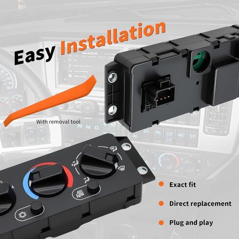 25110700 A/C Heater Climate Control Module Switch Compatible with CHU612 CHU613 CHU614 CXU612 CXU613 CXU614 1999-2018 Replace 70826280 21169150 Tempeature Control Panel in Saudi Arabia