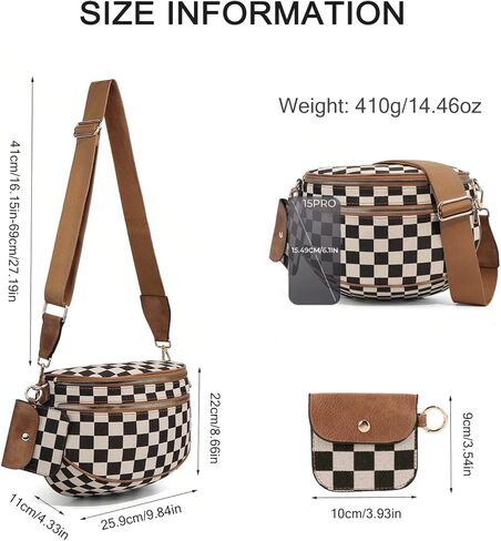 Checkered Bum Bags for Women Crossbody Purse Vintage Checkered Sling Bags Bum Purse in Saudi Arabia
