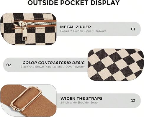 Checkered Bum Bags for Women Crossbody Purse Vintage Checkered Sling Bags Bum Purse in Saudi Arabia